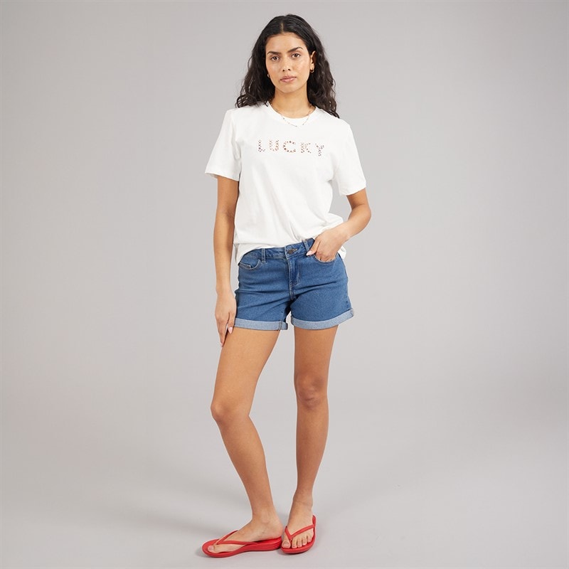 Jacqueline De Yong Selma T-shirt dla niej kolor Cloud Dancer – zdjęcie  4