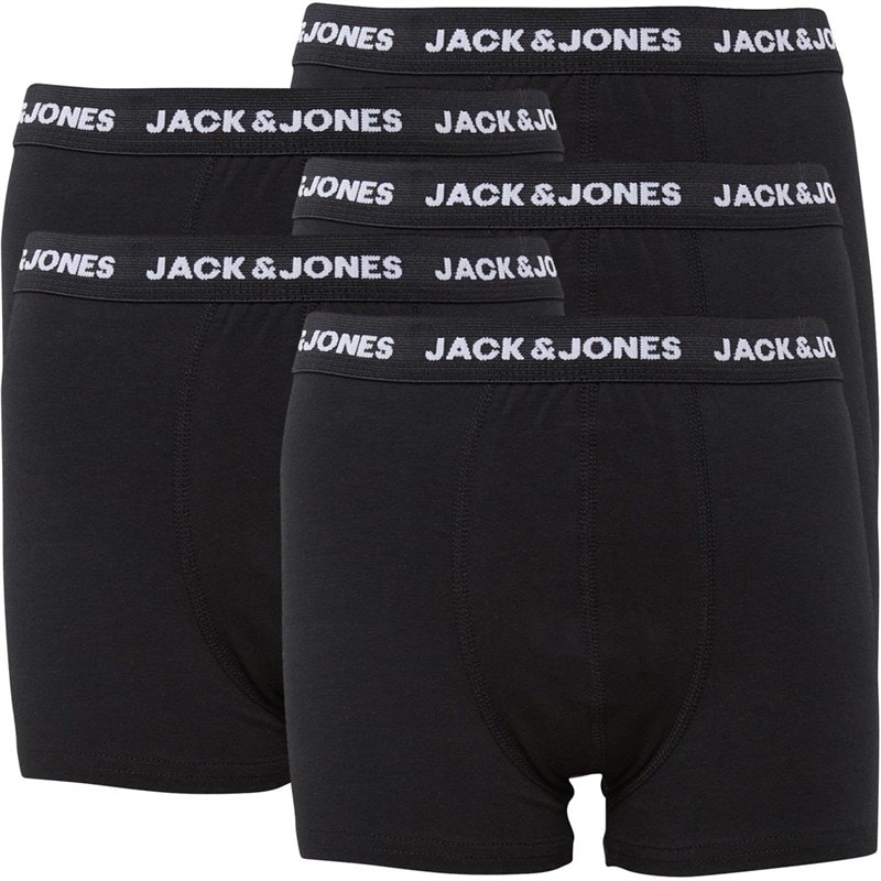 JACK & JONES Jongens Basis Vijf Pack Boxers Zwart