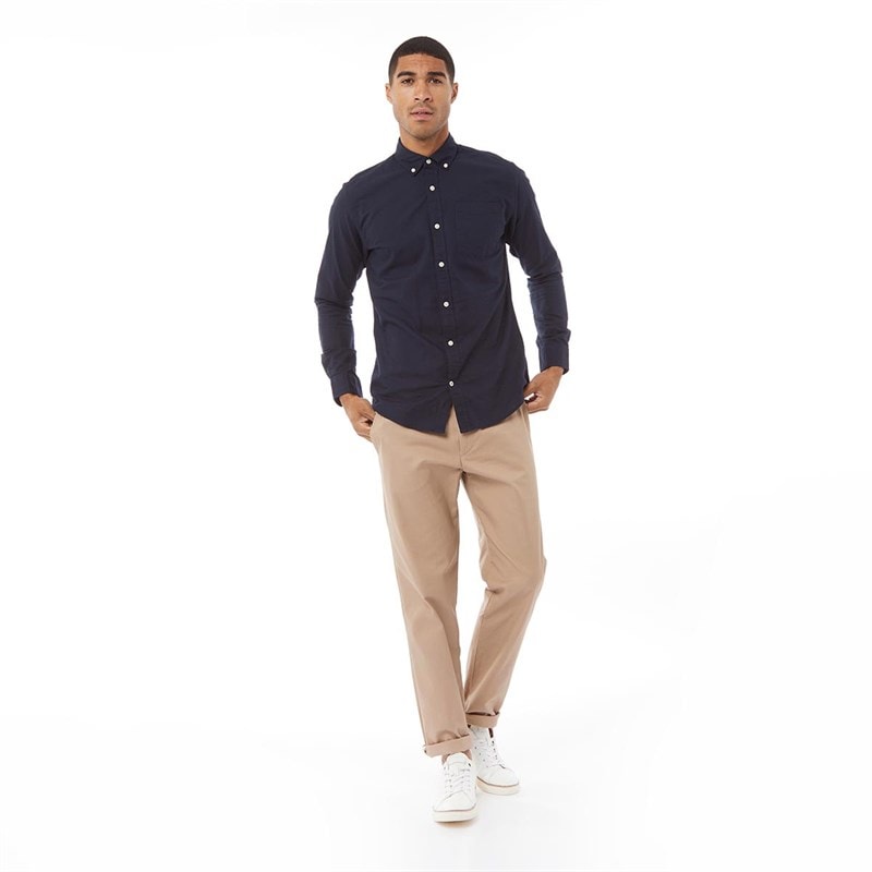 JACK & JONES Heren Oxford Overhemden met lange mouwen Marineblauw - Afbeelding 3