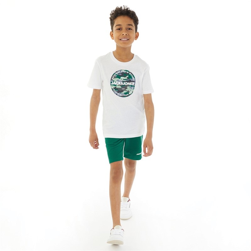JACK & JONES Jongens Jjpete Camo T-shirt en Shorts Set Storm - Afbeelding 4