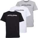 JACK & JONES T-shirts Harry en lot de 3 Garçon Blanc/Noir/Gris Métal