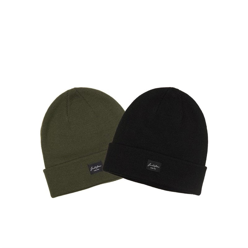 JACK & JONES Jac 2 szt. OT Beanie dla niego kolor czarny – zdjęcie  1