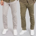 JACK & JONES Deux pantalons chinos Homme Bolton Dean AKM, Gris fantôme/olive nuit