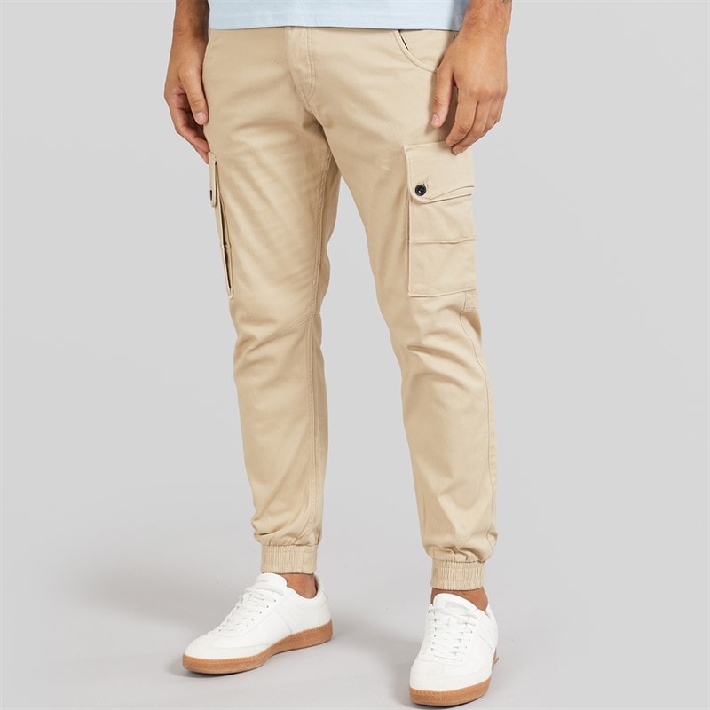 JACK & JONES Heren Paul Warner AKM 111 Cargo Broek Beige - Afbeelding 1