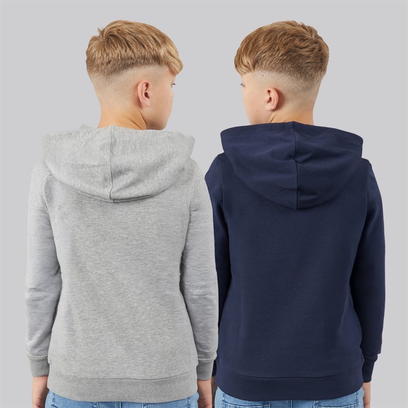 JACK & JONES Junge Mikk Kapuzenpullover 2er-Pack Marineblau/Hellgrau Melange - Bild 2