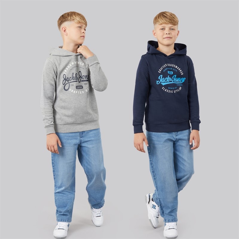 JACK & JONES Junge Mikk Kapuzenpullover 2er-Pack Marineblau/Hellgrau Melange - Bild 3