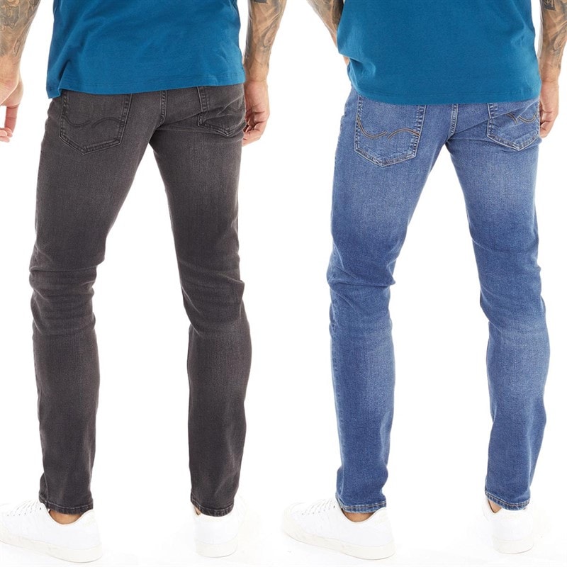 JACK & JONES Heren Glenn Sq354/327 Set van 2 Jeans Blauw/Zwart - Afbeelding 2