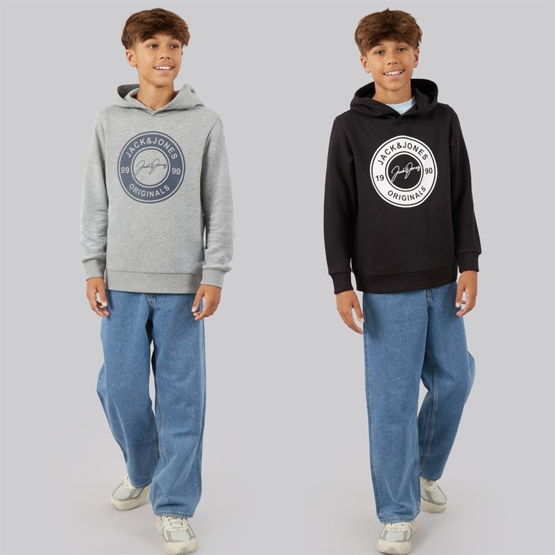 JACK & JONES Junge Thomas 2er-Pack Hoodies Hellgrau Melange/Schwarz - Bild 3