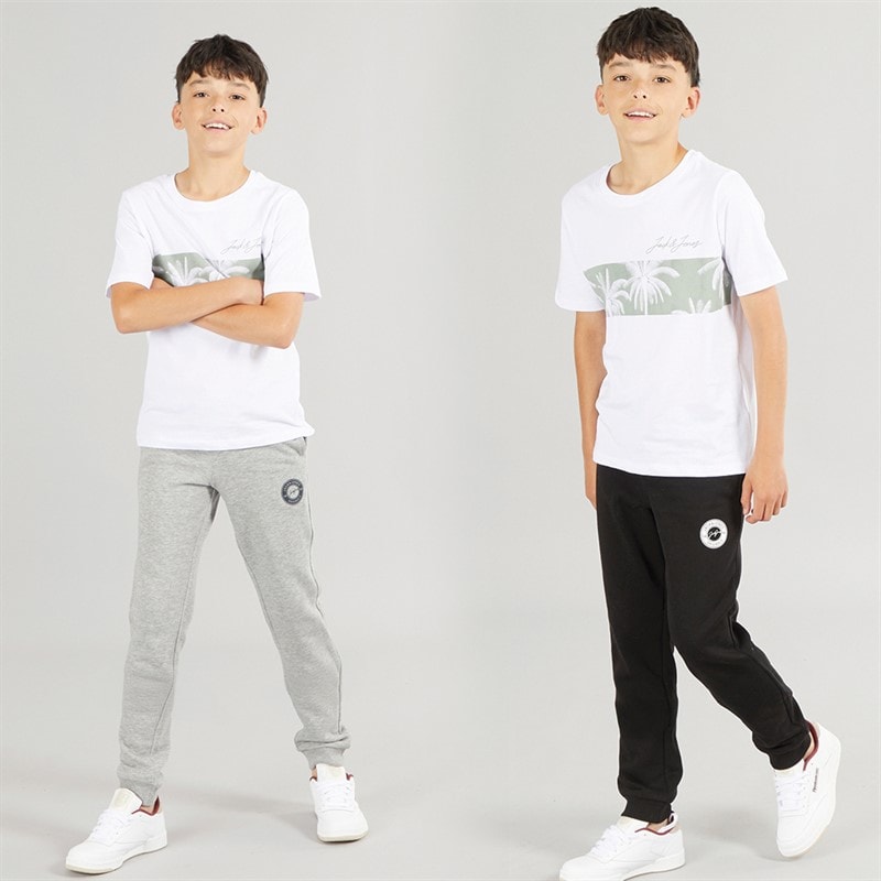 JACK & JONES Jongens Thomas Joggingbroek Set van 2 Licht Grijs Melange/Zwart - Afbeelding 4