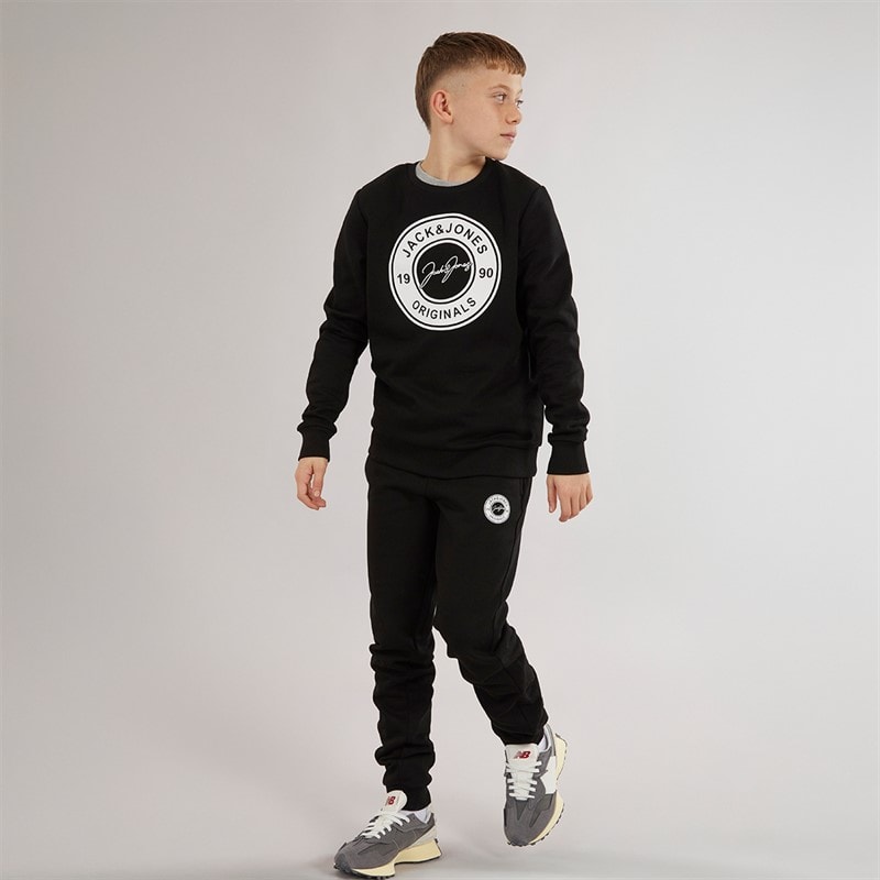 JACK & JONES Jongens Thomas Sweatshirt en Joggingbroek Trainingspak Zwart - Afbeelding 3