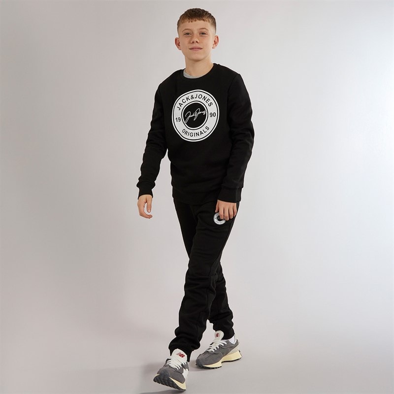 JACK & JONES Jongens Thomas Sweatshirt en Joggingbroek Trainingspak Zwart - Afbeelding 4