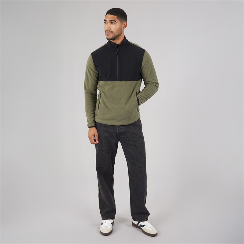 JACK & JONES Heren Fleece Half Zip Dusty Olive - Afbeelding 3