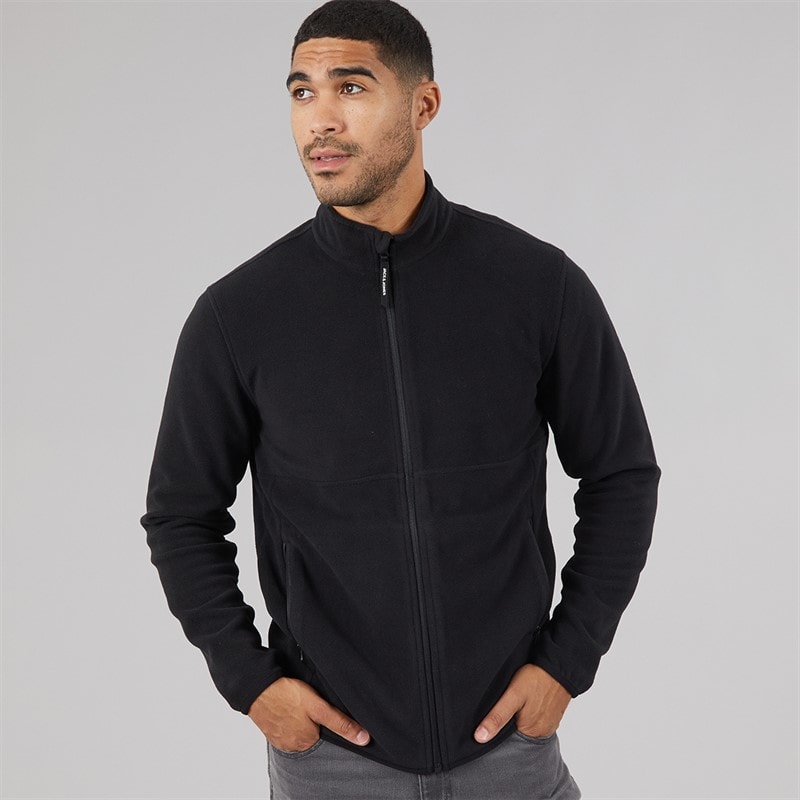 JACK & JONES Fleece met volledige rits Heren Zwart Vlam - Afbeelding 3