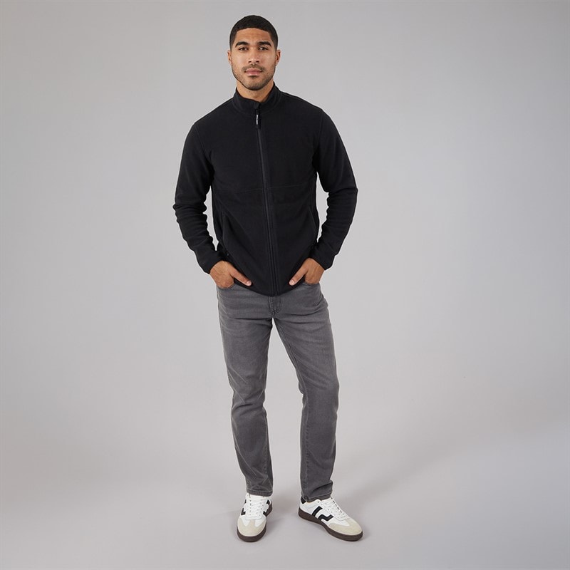 JACK & JONES Fleece met volledige rits Heren Zwart Vlam - Afbeelding 4