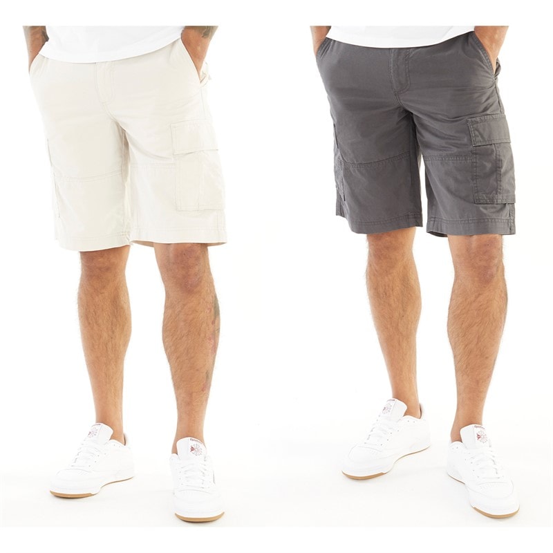 JACK & JONES Heren Zeus Cargo Short Set van 2 Asphalt/Moonbeam - Afbeelding 1