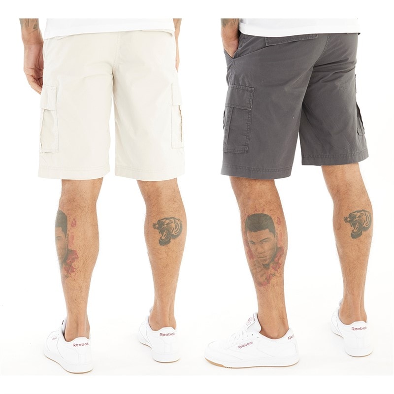 JACK & JONES Heren Zeus Cargo Short Set van 2 Asphalt/Moonbeam - Afbeelding 2