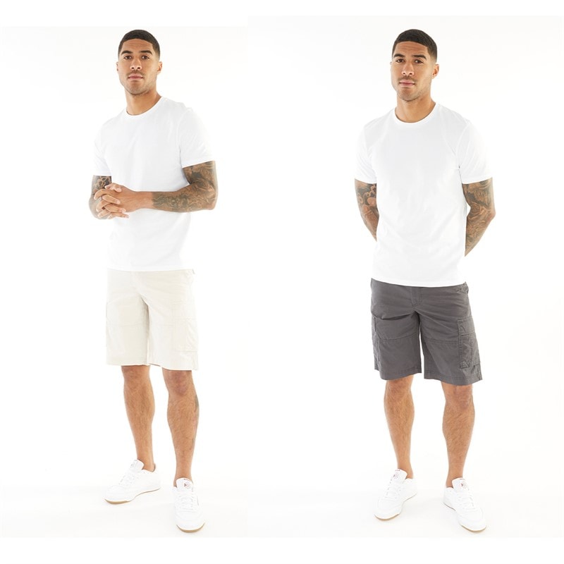 JACK & JONES Heren Zeus Cargo Short Set van 2 Asphalt/Moonbeam - Afbeelding 3