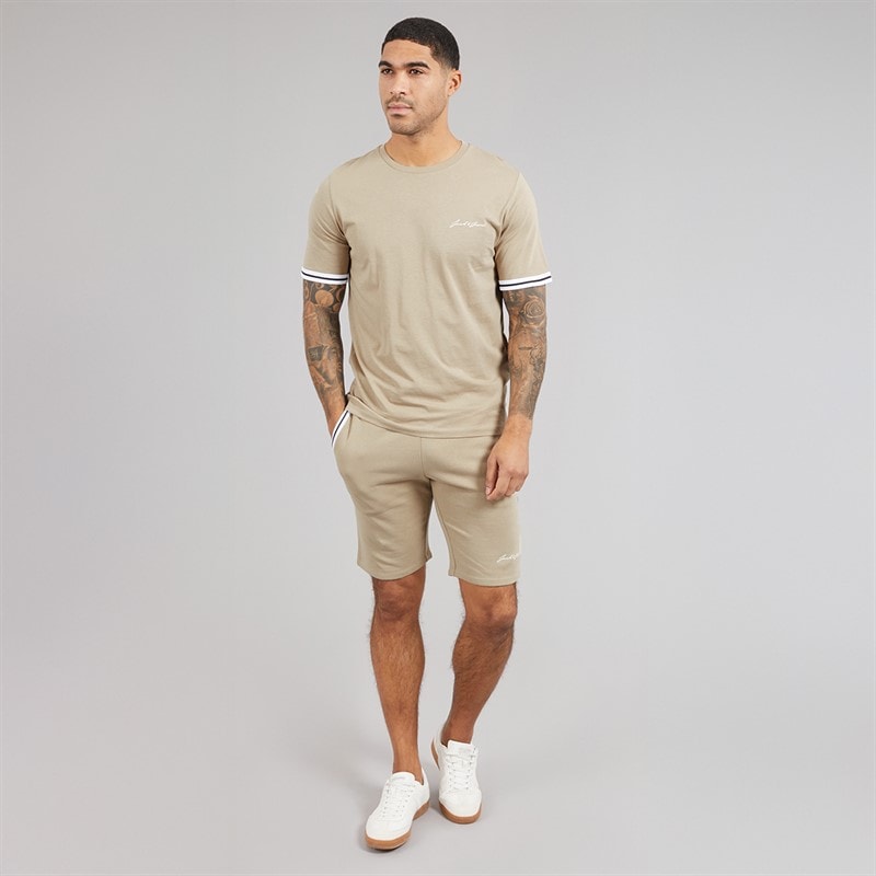 JACK & JONES Wielopak T-shirt i spodenki Jaxon dla niego kolor Crockery – zdjęcie  4