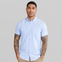 JACK & JONES Heren Klassiek Korte Mouw Oxford Shirt Kasjmier Blauw