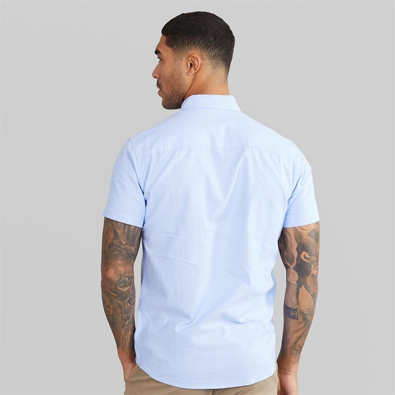 JACK & JONES Heren Klassiek Korte Mouw Oxford Shirt Kasjmier Blauw - Afbeelding 2