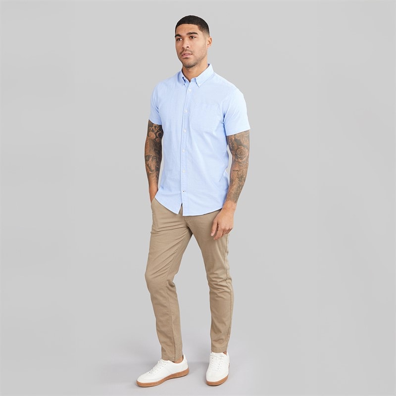 JACK & JONES Heren Klassiek Korte Mouw Oxford Shirt Kasjmier Blauw - Afbeelding 3