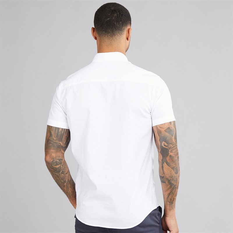 JACK & JONES Heren Classic Oxford Overhemden met korte mouwen Wit - Afbeelding 2