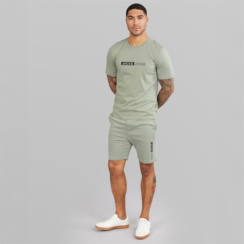 JACK & JONES Heren Neo T-shirt En Korte Broek Set Wrought Iron - Afbeelding 3