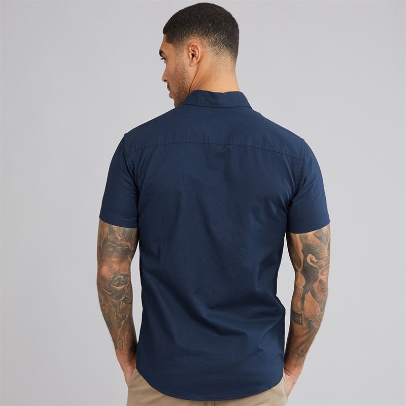 JACK & JONES Heren Klassiek Korte Mouw Oxford Shirt Marine Blazer - Afbeelding 2