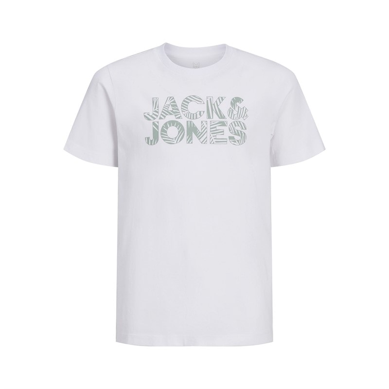 JACK & JONES Jongens Bloemen Merk Drie Pak T-shirts Wit/Ashley Blauw/Marine Blauw - Afbeelding 2