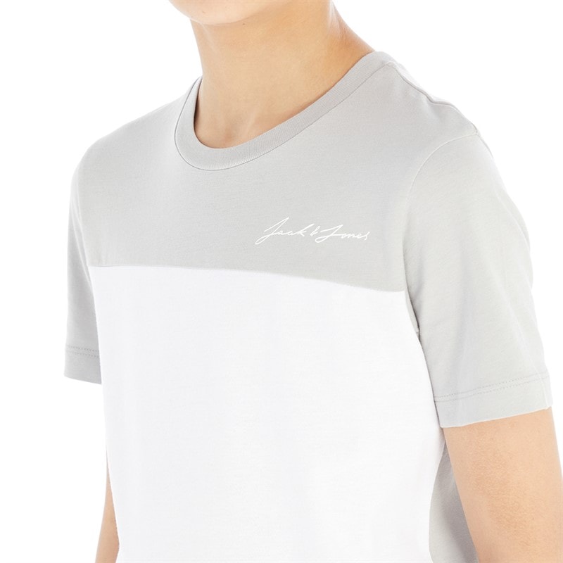 JACK & JONES Jongens T-shirt en Shorts Set Grijs/Wit - Afbeelding 3