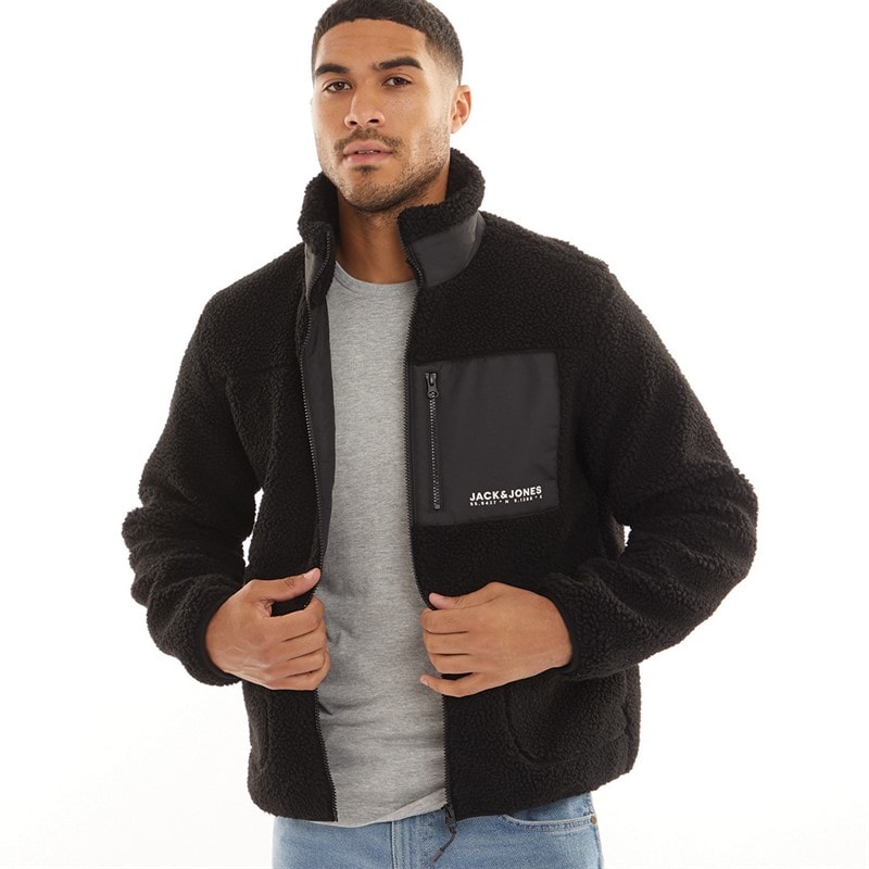 JACK & JONES Heren Vesterbro Teddyjas Zwart - Afbeelding 1