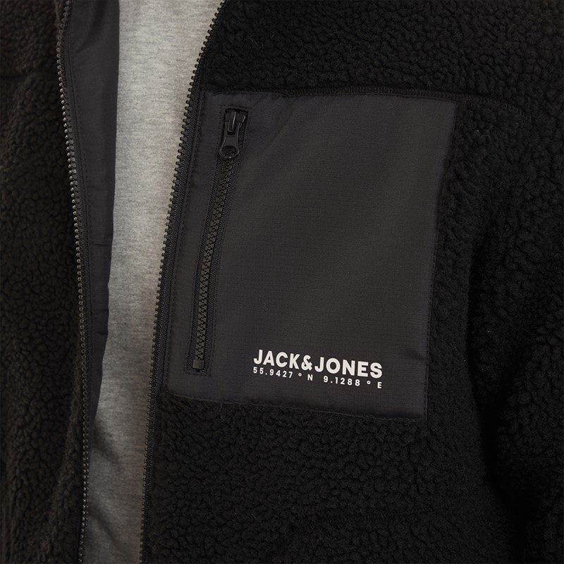JACK & JONES Heren Vesterbro Teddyjas Zwart - Afbeelding 3