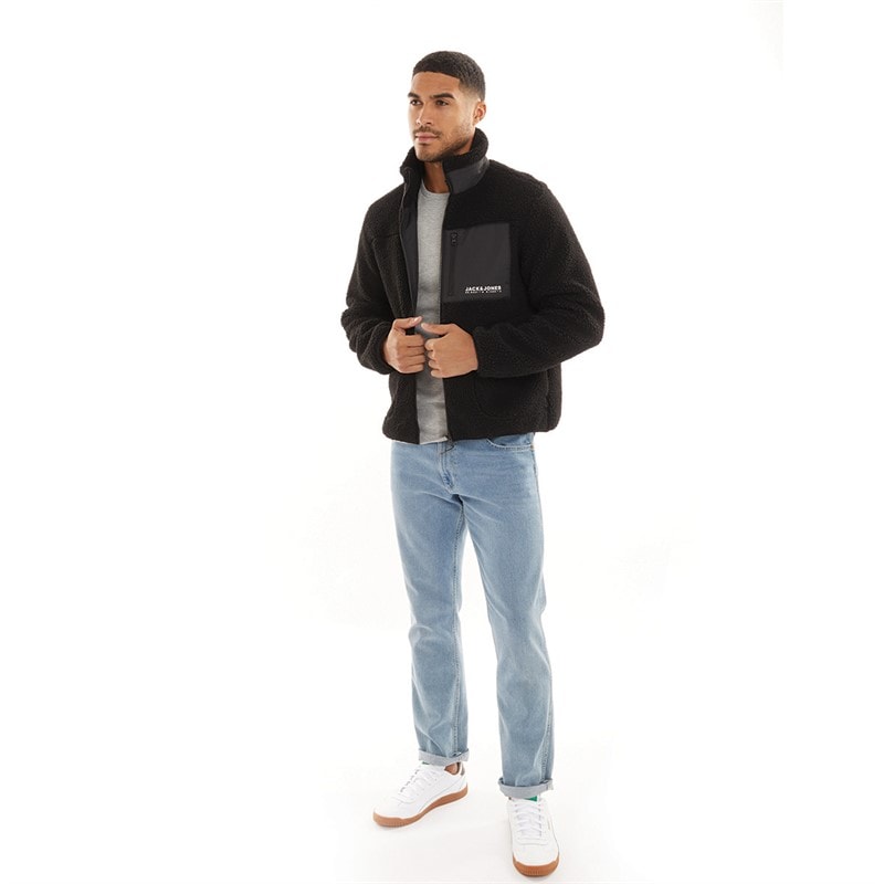 JACK & JONES Heren Vesterbro Teddyjas Zwart - Afbeelding 4