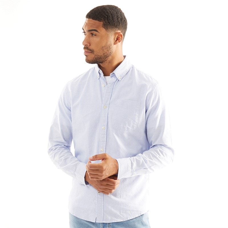 JACK & JONES Heren Classic Oxford Overhemden met lange mouwen Blauw - Afbeelding 3