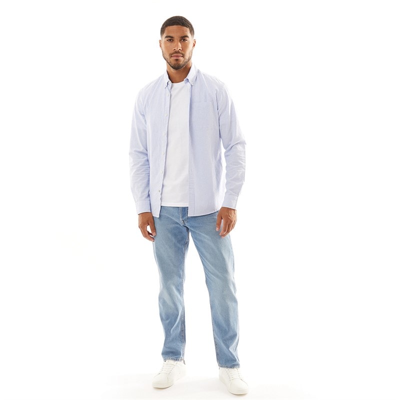 JACK & JONES Heren Classic Oxford Overhemden met lange mouwen Blauw - Afbeelding 4