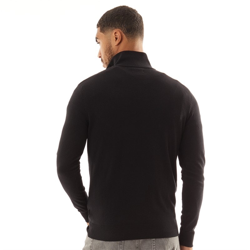 JACK & JONES Trui voor Heren Emil gebreid 1/2 Rits Zwart - Afbeelding 2