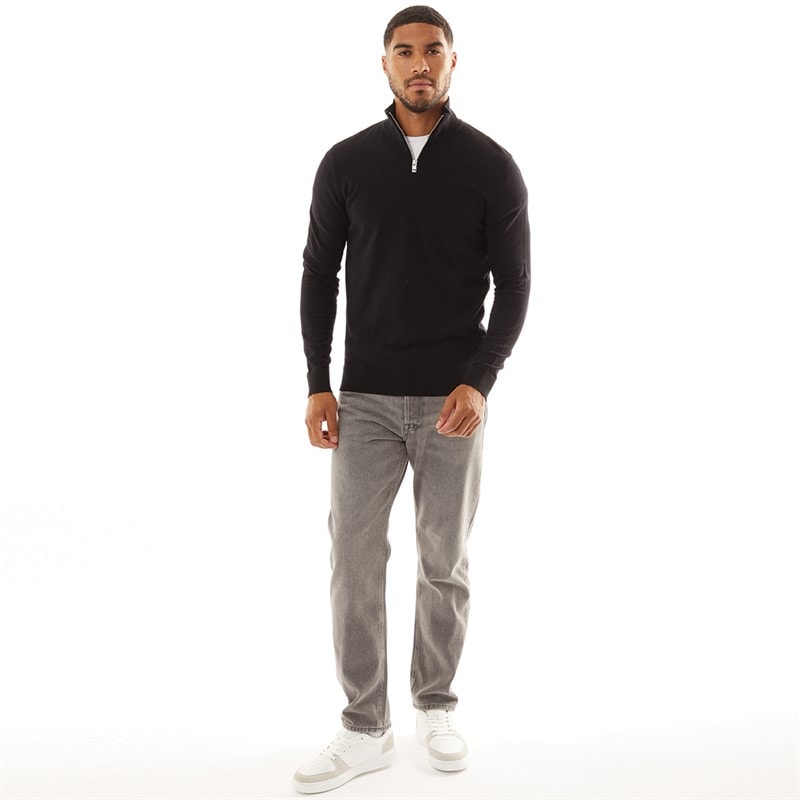 JACK & JONES Trui voor Heren Emil gebreid 1/2 Rits Zwart - Afbeelding 3