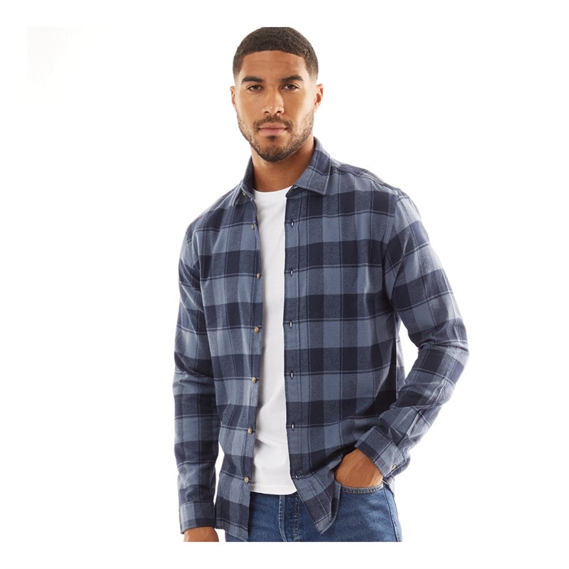 JACK & JONES Heren Joshua Herfst Buffalo Langarm Getailleerd Overhemd Vintage Indigo