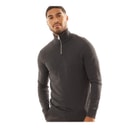 JACK AND JONES Heren Emil gebreide 1/2 zip trui donkergrijs melange