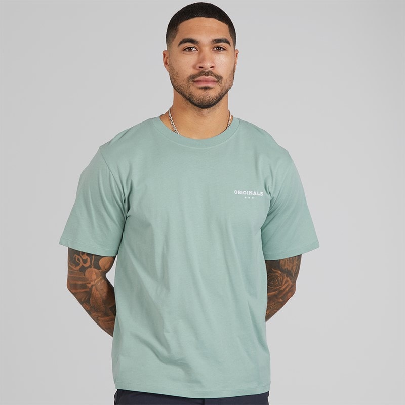 JACK & JONES Męskie Mykonos Back T-shirty Zielony – zdjęcie  2