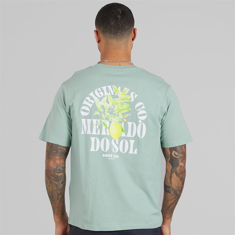 JACK & JONES Męskie Mykonos Back T-shirty Zielony – zdjęcie  3