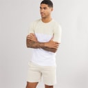 JACK & JONES Heren Trip T-shirt En Korte Broek Set Moonbeam