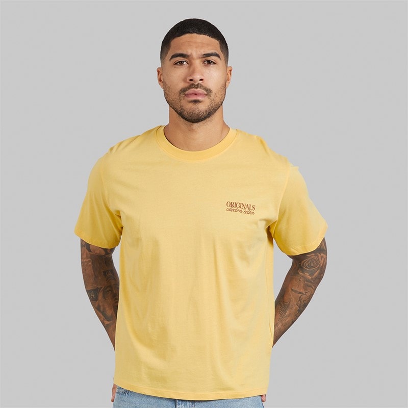 JACK & JONES Męskie Mykonos Back T-shirty Żółty – zdjęcie  2