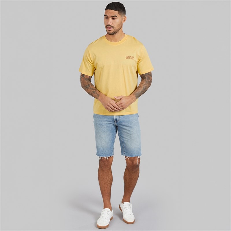 JACK & JONES Męskie Mykonos Back T-shirty Żółty – zdjęcie  3
