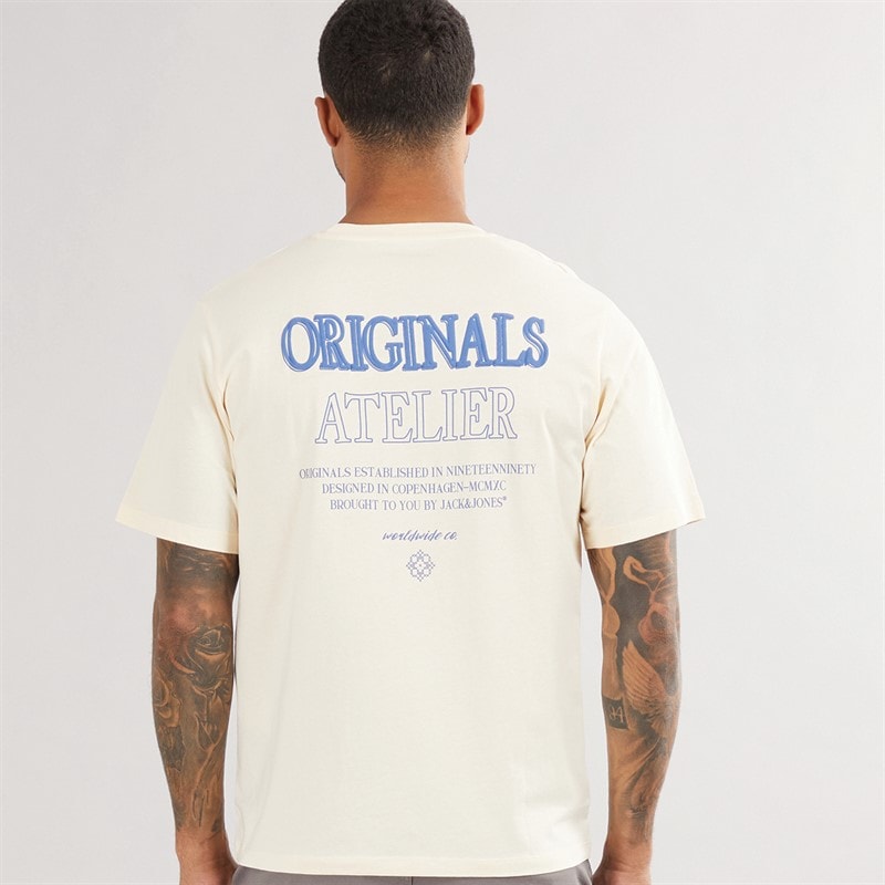 JACK & JONES Herren Santorini Back T-Shirts Ecru - Bild 3