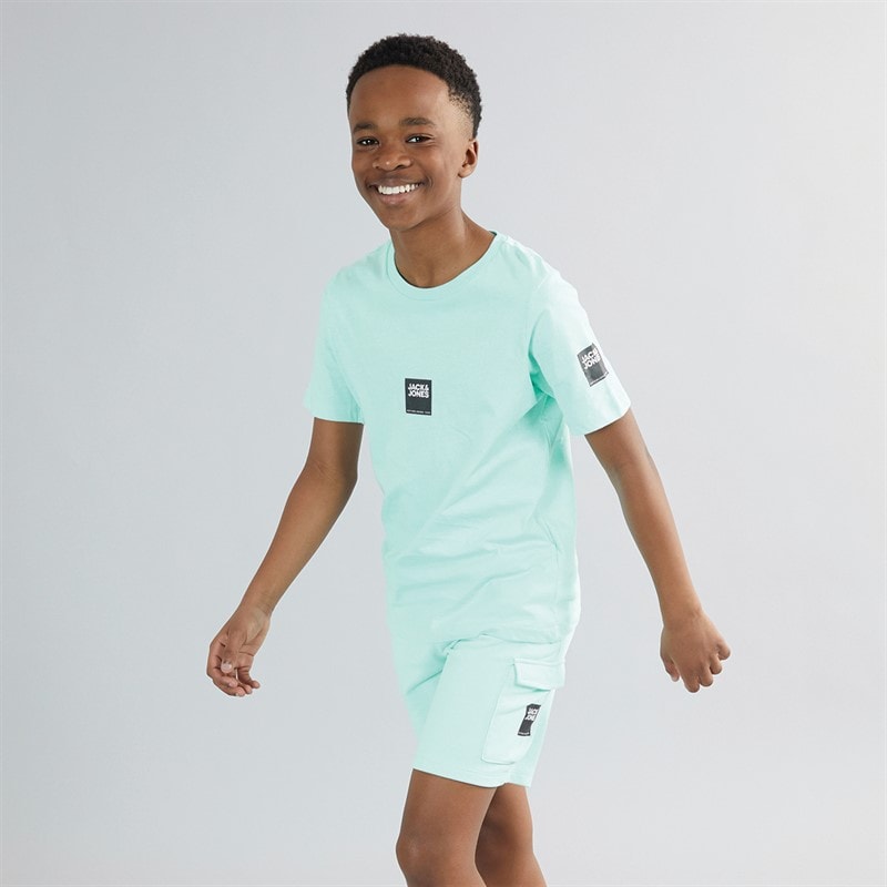 JACK & JONES Jongens Drive T-shirt en Shorts Co-ord Set Eiland Paradijs