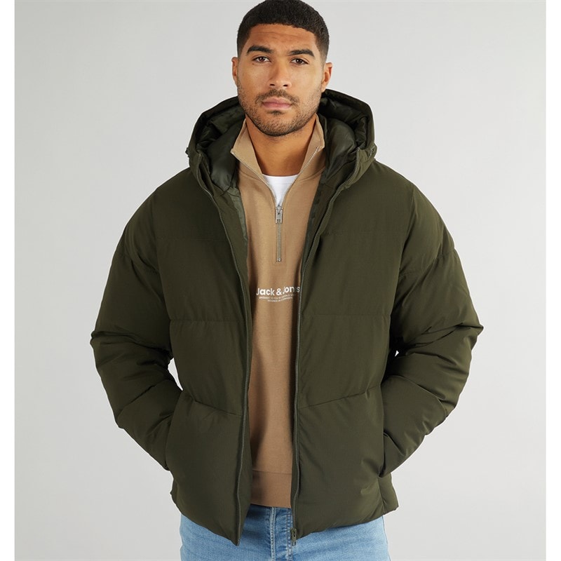 JACK & JONES Heren Brady Capuchon Donsjack Rosin - Afbeelding 1