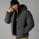 JACK & JONES Heren Brady Gewatteerde Jas met Capuchon Asfalt