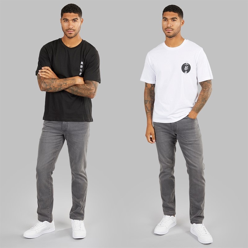 JACK & JONES T-shirts Homme coupe décontractée imprimé dos Pacquet Double Noir/blanc - Image 4