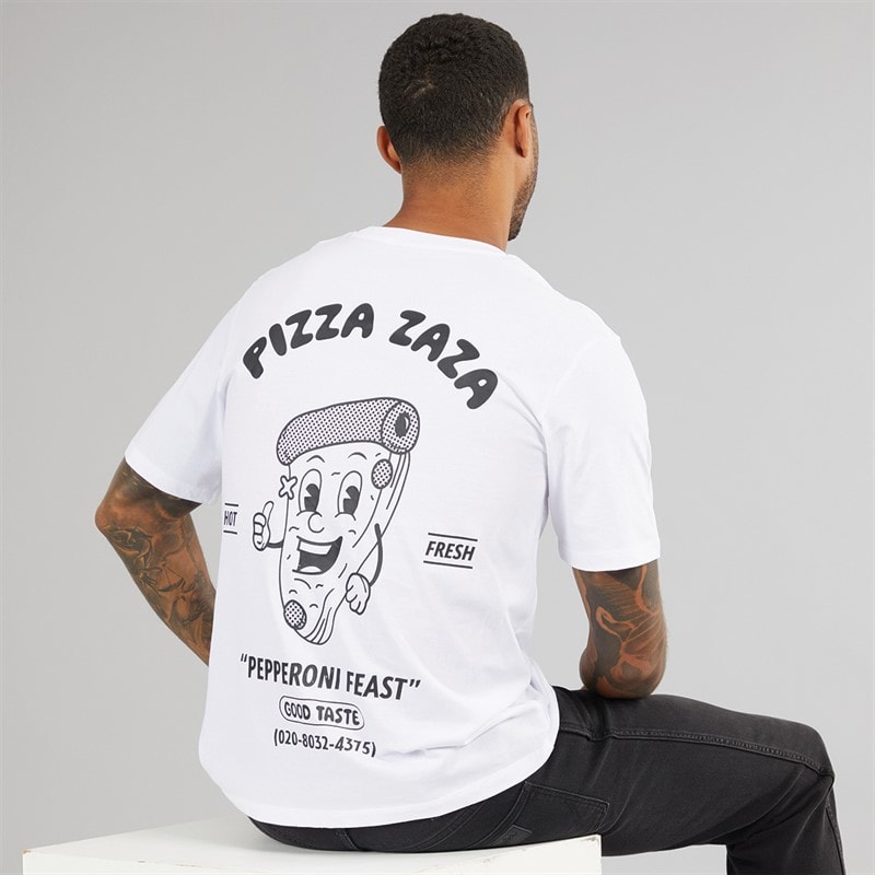 JACK & JONES Heren Relaxed Fit Rug Print Set van 2 T-Shirts Zwart / Wit - Afbeelding 5